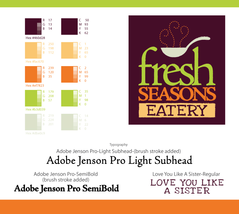 Fresh Seasons Eatery Logo Design, Print and Branding