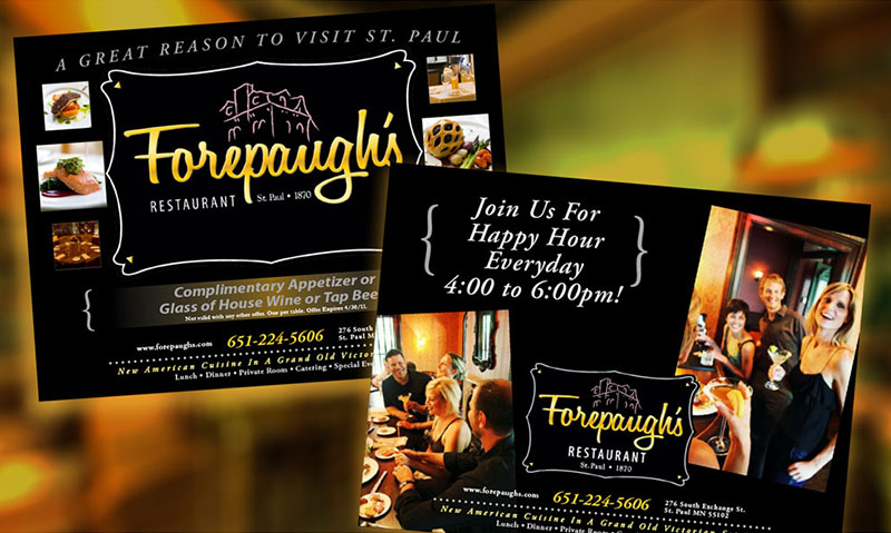 Print - Forepaugh's Restaurant Happy Hour Post Card - Shawn Eiken